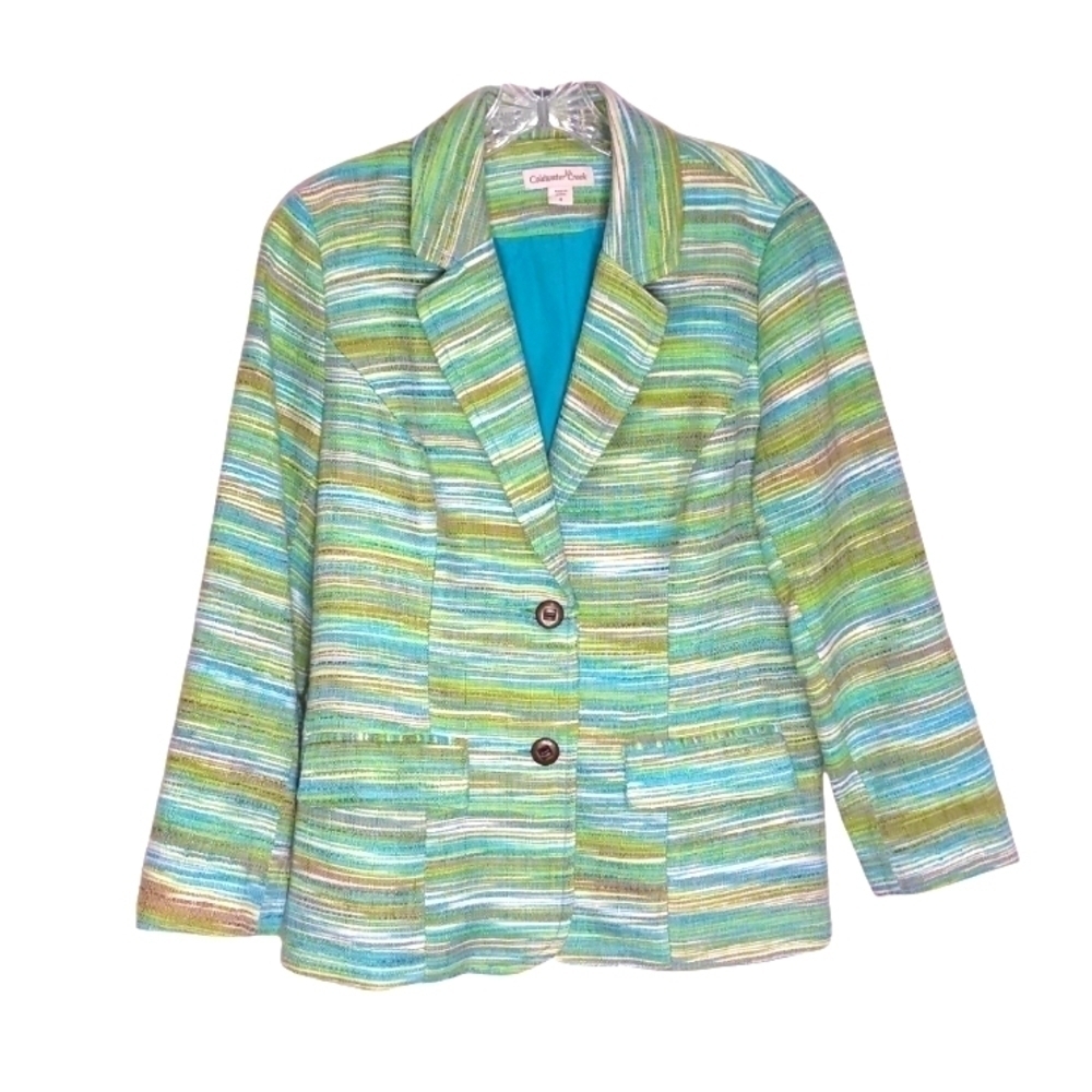 Coldwater Creek Women's Striped 2-Button Blazer